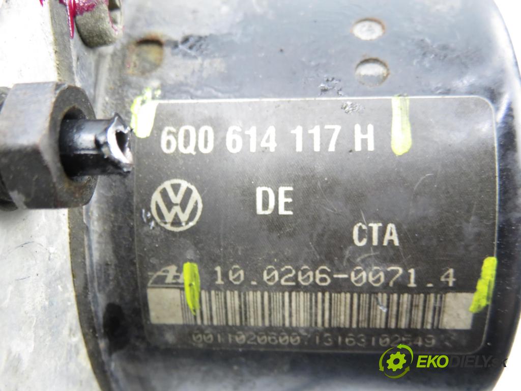 VW POLO (9N_) HB 2004 40,00 1.2 6V 54 - AWY 1198,00 Pumpa ABS 6Q0907379L ; 10096003323 ; 6Q0614117H (Pumpa ABS)