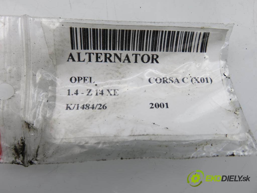 OPEL CORSA C (X01) HB 2001 66,00 1.4 - Z 14 XE 1389,00 Alternátor 90561971TZ ; 0124415002 (Alternátor)