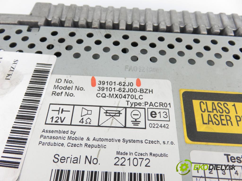 SUZUKI SWIFT III (MZ, EZ) HB 2005 68,00 1.3 4x4 (RS 413) - M13A 1328,00 RADIO CD 3910162J0