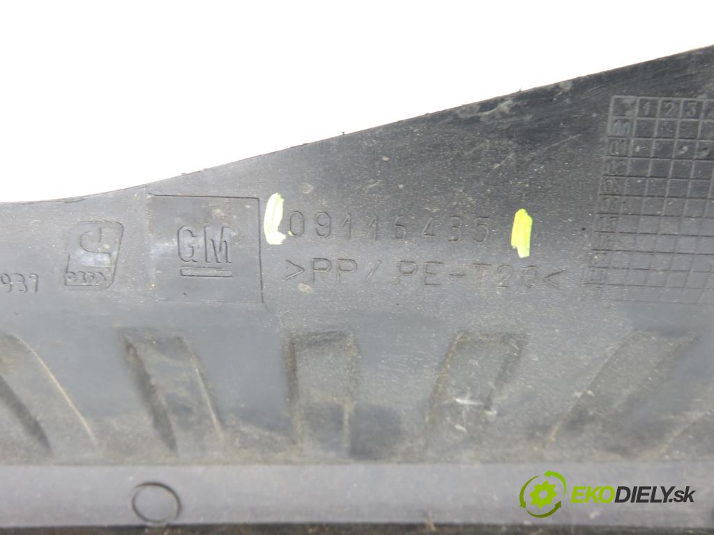 OPEL CORSA C (X01) HB 2003 55,00 1.2 16V 75 - Z 12 XE 1199,00 Torpédo, plast pod čelné okno 09116435 (Torpédo (plast pod čelným sklom))