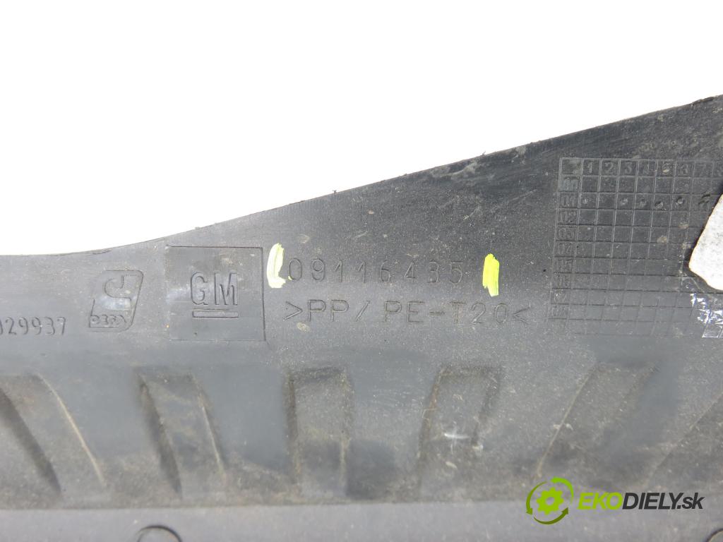 OPEL CORSA C (X01) HB 2003 55,00 1.2 16V 75 - Z 12 XE 1199,00 Torpédo, plast pod čelné okno 09116435 (Torpédo (plast pod čelným sklom))