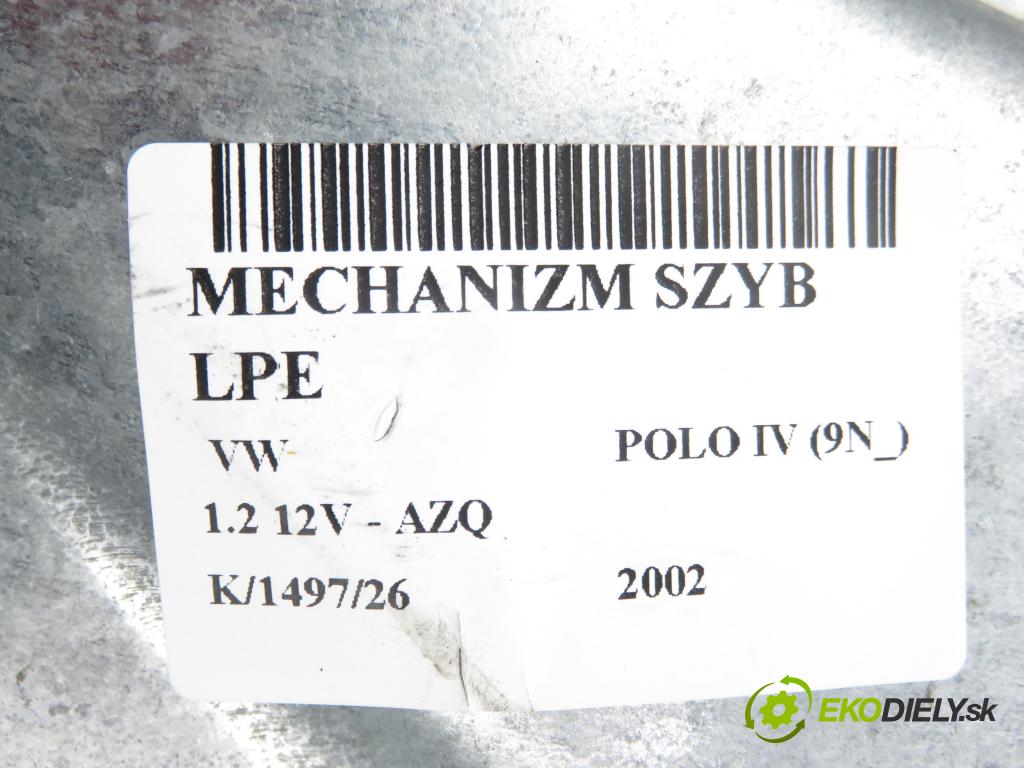 VW POLO (9N_) HB 2002 47,00 1.2 12V - AZQ 1198,00 mechanismus oken 6Q2959802A ; 400645E