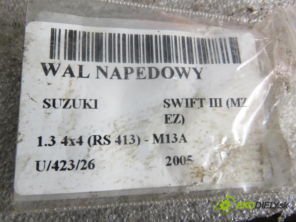 SUZUKI SWIFT III (MZ, EZ) HB 2005 68,00 1.3 4x4 (RS 413) - M13A 1328,00 hriadeľ JAZDA: