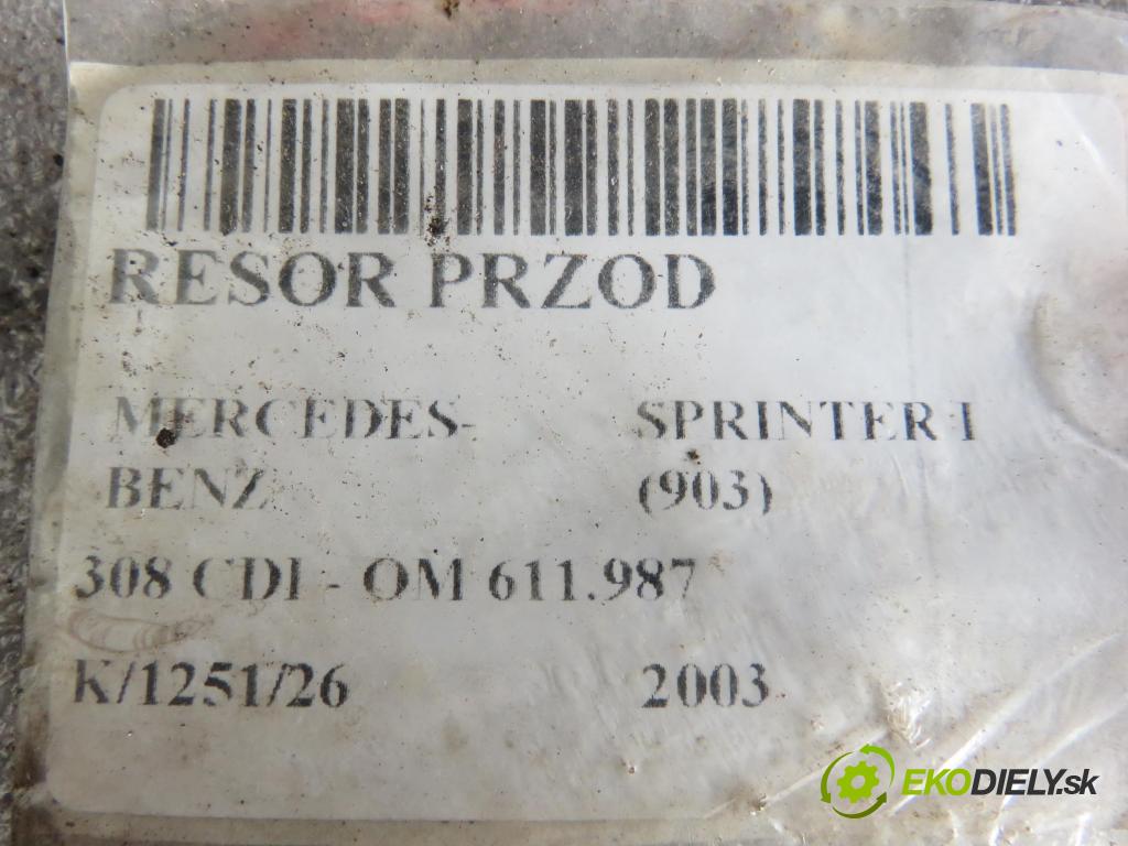 MERCEDES-BENZ SPRINTER 3-t Skrzynia (903) FURGON 2003 60,00 308 CDI - OM 611.987 2148,00 Listové pero predný