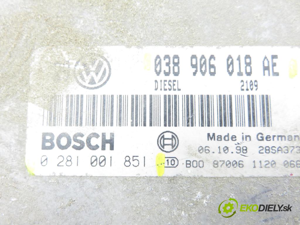 VW GOLF IV (1J1) HB 1998 66,00 1.9 TDI 90 - ALH 1896,00 Riadiaca jednotka Motor 038906018AE ; 0281001851