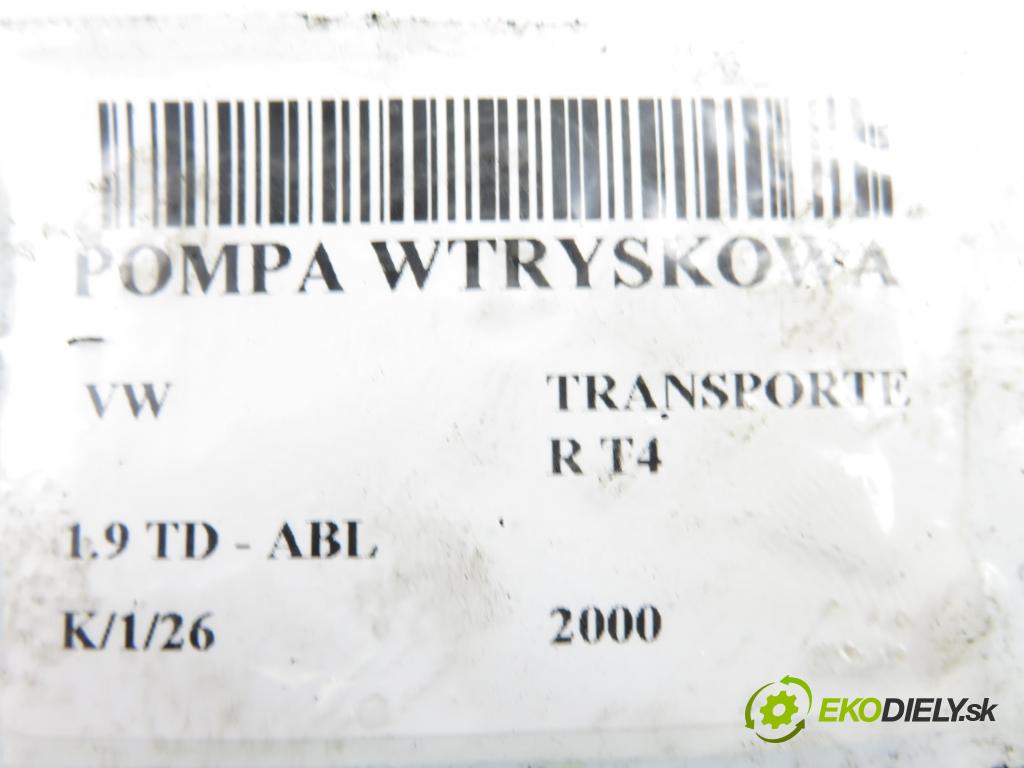 VW TRANSPORTER IV Skrzynia (70XA) BUS 2000 50,00 1.9 TD 68 - ABL 1896,00 Pumpa vstrekovacia 028130115L ; 0460494417 (Vstrekovacie čerpadlo)
