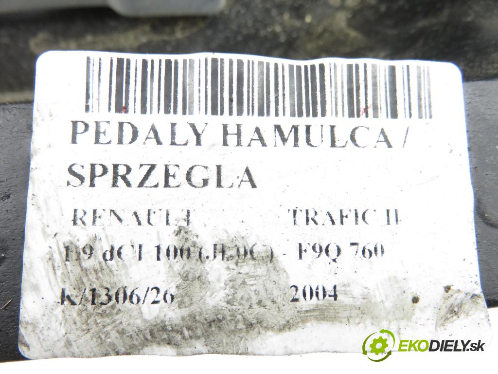 RENAULT TRAFIC II Autobus (JL) BUS 2004 74,00 1.9 dCI 100 (JL0C) - F9Q 760 1870,00 PEDALY: brzdy / spojky 8200174530 ; 91168608