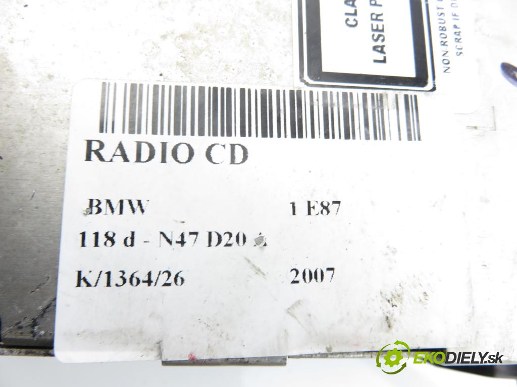 BMW 1 (E87) HB 2007 105,00 118 d - N47 D20 A 1995,00 RADIO CD 9116611