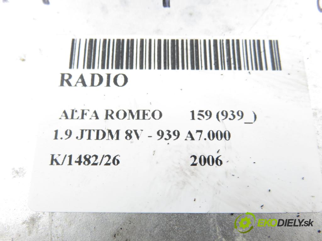 ALFA ROMEO 159 (939_) SEDAN 2006 85,00 1.9 JTDM 8V - 939 A7.000 1910,00 RADIO CD