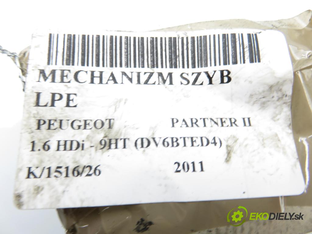 PEUGEOT PARTNER Skrzynia FURGON 2011 55,00 1.6 HDi - 9HT (DV6BTED4) 1560,00 Mechanizmus okien