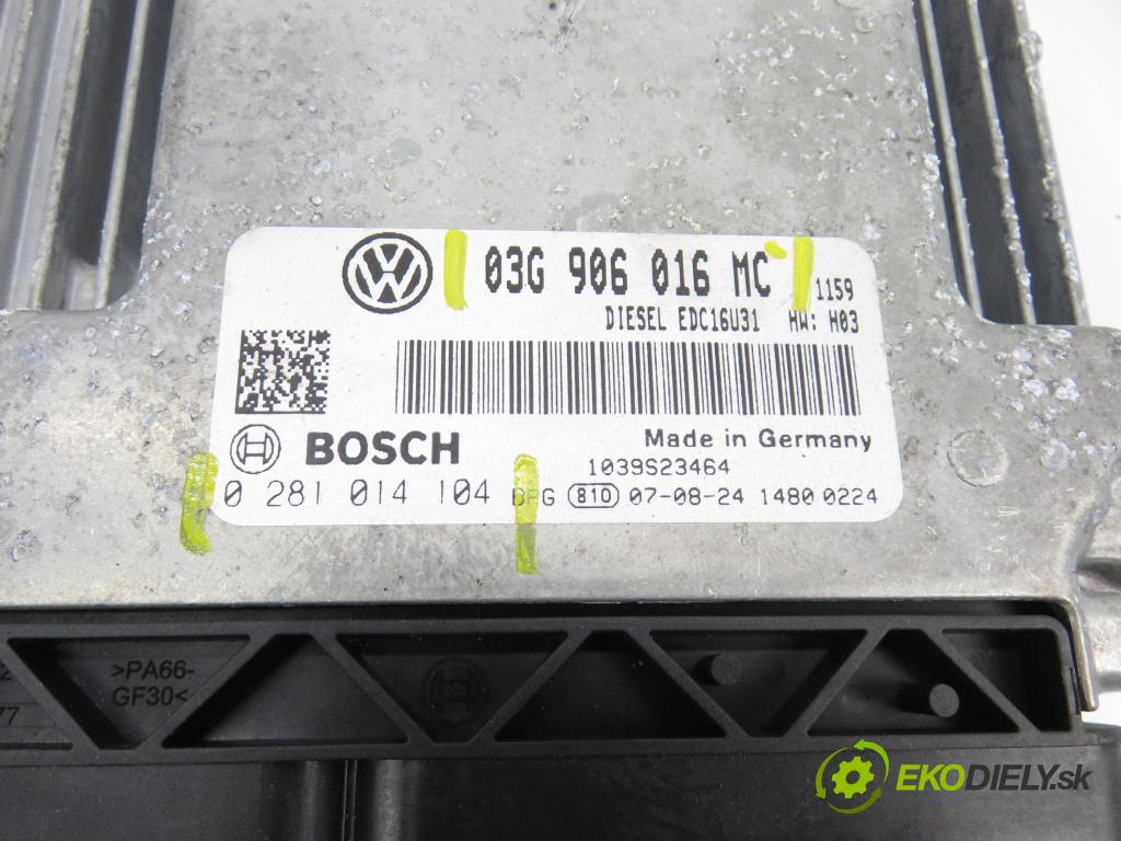 SKODA SUPERB I (3U4) SEDAN 2007 85,00 1.9 TDI - BPZ 1896,00 řídící jednotka motora 03G906016MC ; 0281014104