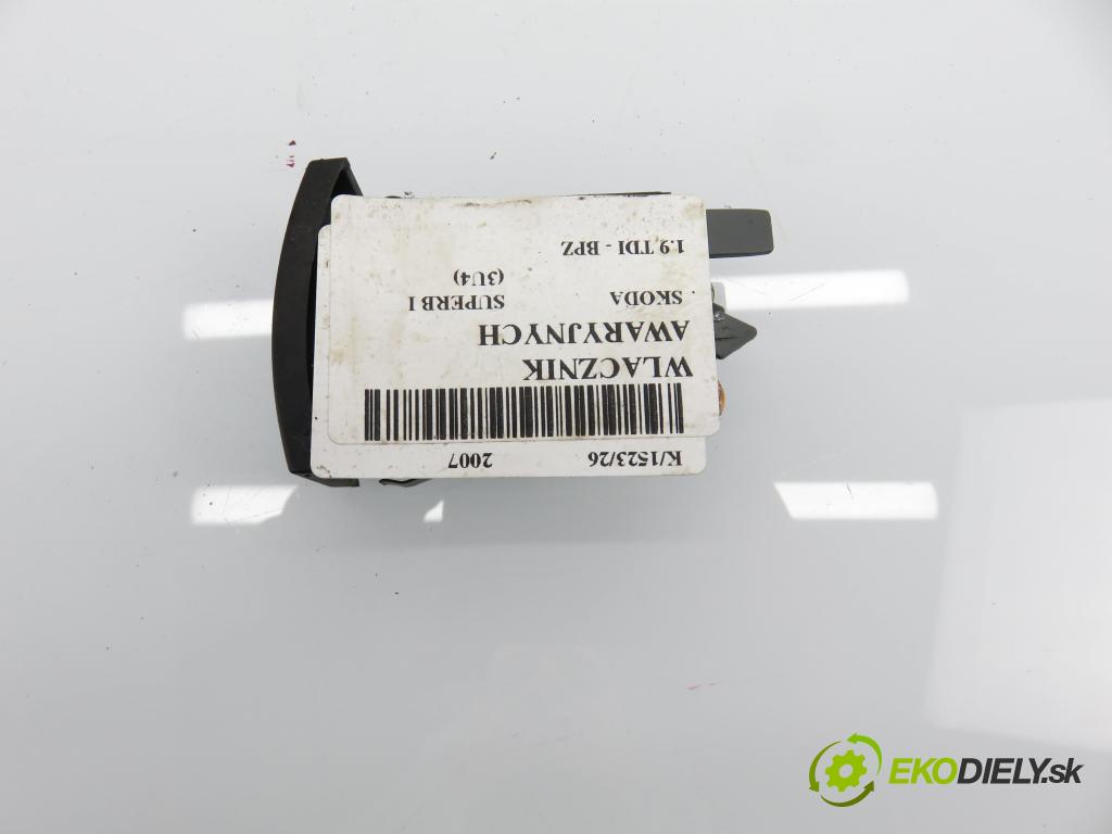 SKODA SUPERB I (3U4) SEDAN 2007 85,00 1.9 TDI - BPZ 1896,00 prepínač výstražných (núdzových) 3U0953235H