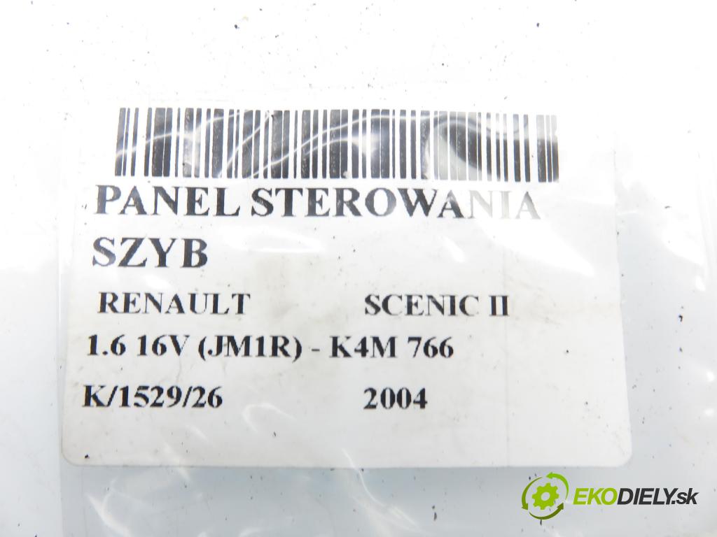 RENAULT SCENIC II (JM0/1_) MINIVAN 2004 82,00 1.6 16V (JM1R) 112 - K4M 766 1598,00 Panel ovládania okien 8200160603 ; 156018070E