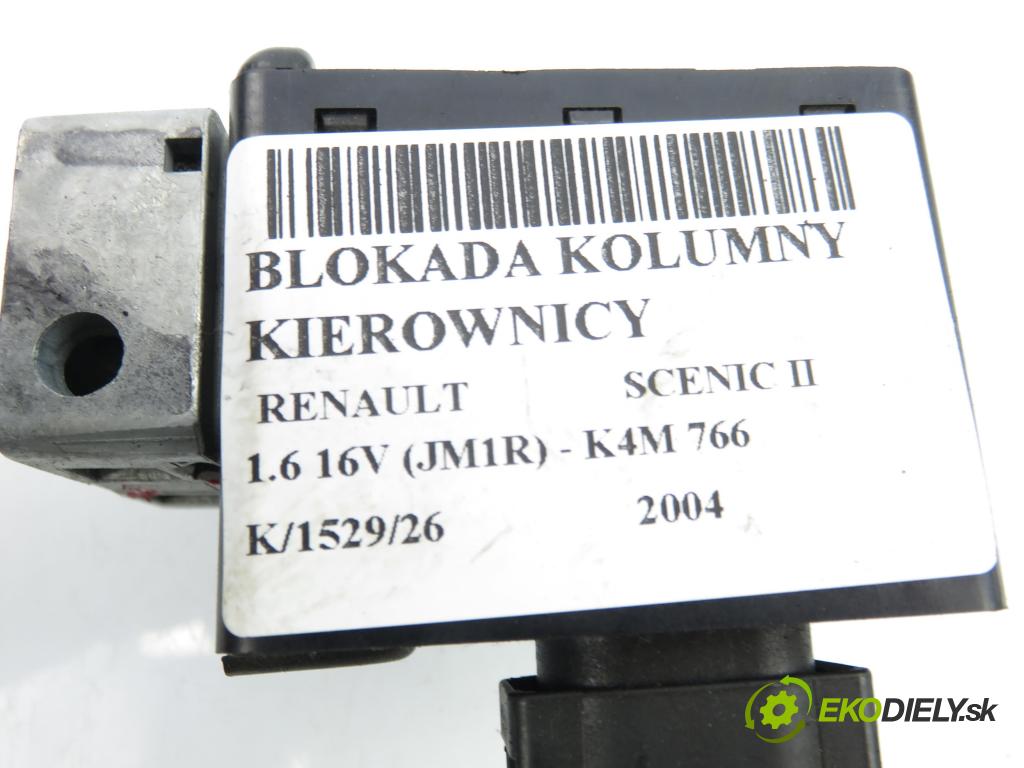 RENAULT SCENIC II (JM0/1_) MINIVAN 2004 82,00 1.6 16V (JM1R) 112 - K4M 766 1598,00 blokáda tyče volantu 8200468515 ; E0160200