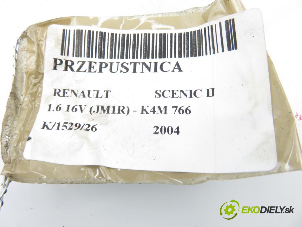 RENAULT SCENIC II (JM0/1_) MINIVAN 2004 82,00 1.6 16V (JM1R) 112 - K4M 766 1598,00 Škrtiaca klapka 8200171134B ; 8200190230 (Škrtiaca klapka)