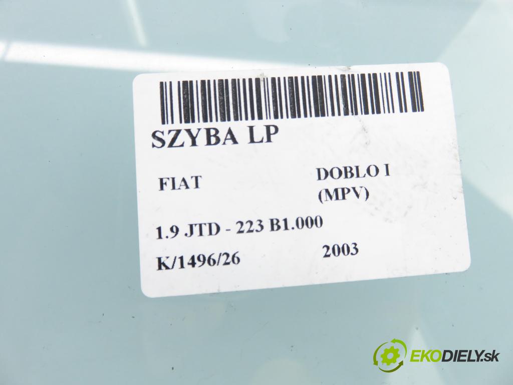 FIAT DOBLO nadwozie wielkoprzestrzenne (MPV) (119_, 223_) KOMBIVAN 2003 77,00 1.9 JTD - 223 B1.000 1910,00 okno LP