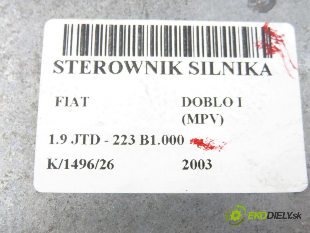 FIAT DOBLO nadwozie wielkoprzestrzenne (MPV) (119_, 223_) KOMBIVAN 2003 77,00 1.9 JTD - 223 B1.000 1910,00 Riadiaca jednotka Motor 0281011499 ; 55191195