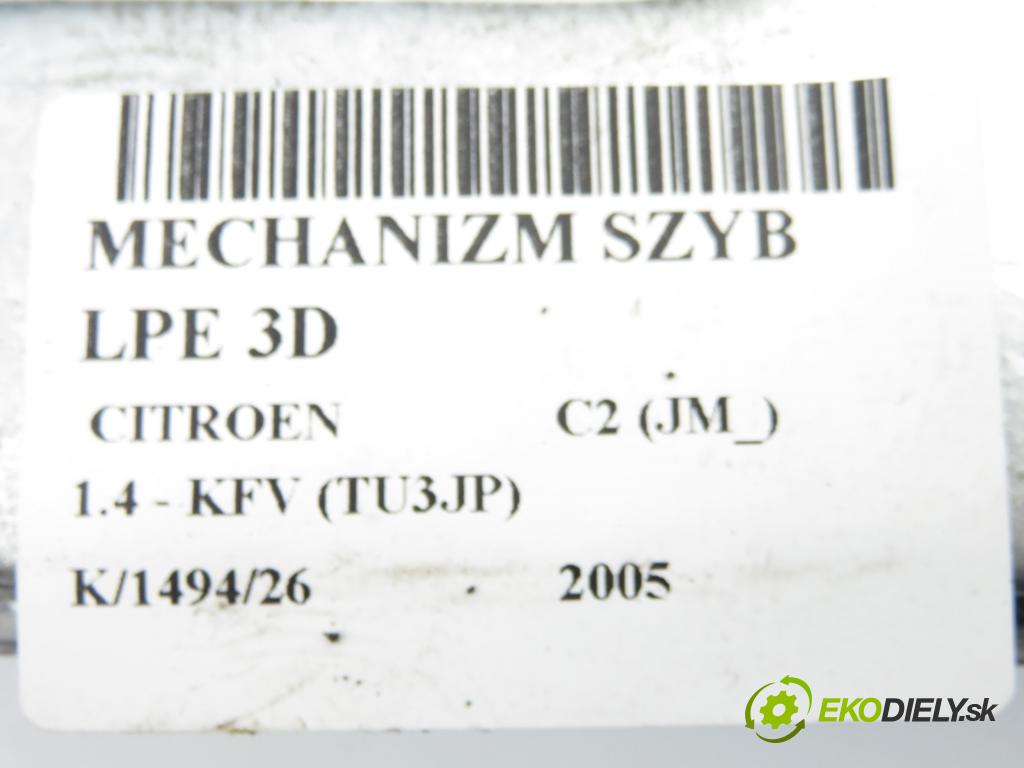 CITROEN C2 (JM_) HB 2005 50,00 1.4 - KFV (TU3JP) 1360,00 Mechanizmus okien 3D 9641241380