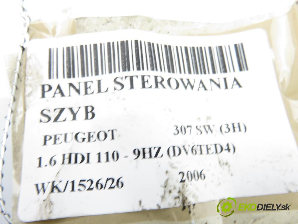 PEUGEOT 307 SW (3H) KOMBI 2006 80,00 1.6 HDI 110 - 9HZ (DV6TED4) 1560,00 Panel ovládania okien 96531124XT