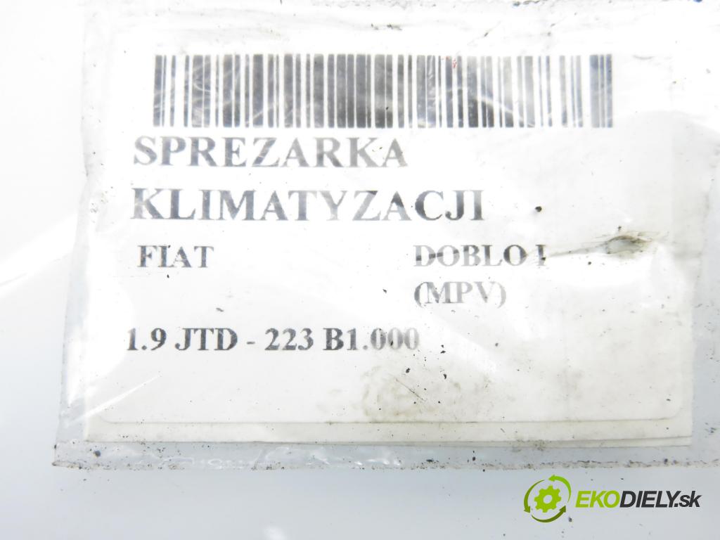 FIAT DOBLO nadwozie wielkoprzestrzenne (MPV) (119_, 223_) KOMBIVAN 2003 77,00 1.9 JTD - 223 B1.000 1910,00 KOMPRESOR: klimatizácie 4472607000 (Kompresor klimatizácie)