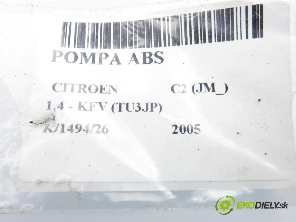 CITROEN C2 (JM_) HB 2005 50,00 1.4 - KFV (TU3JP) 1360,00 pumpa ABS 10097011093 ; 9656493580 ; 10020700564 (Pumpa ABS)