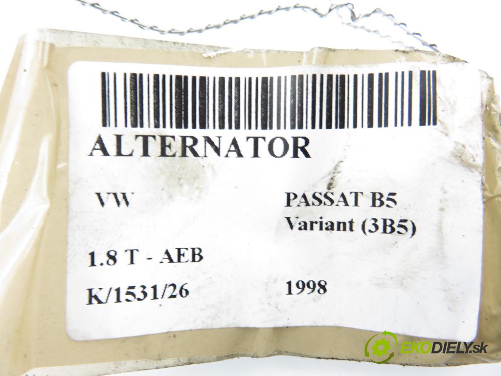 VW PASSAT B5 Variant (3B5) KOMBI 1998 110,00 1.8 T - AEB 1781,00 Alternátor  (Alternátor)