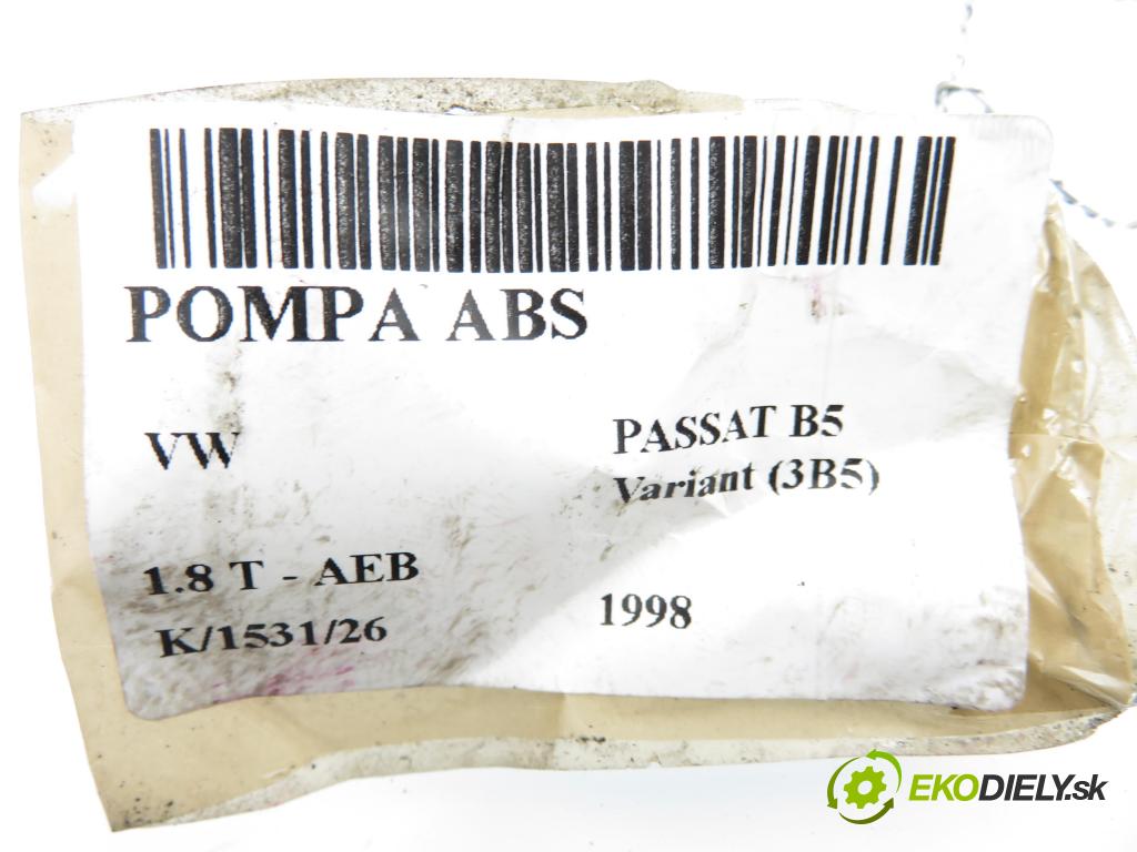 VW PASSAT B5 Variant (3B5) KOMBI 1998 110,00 1.8 T - AEB 1781,00 Pumpa ABS 0273004261 ; 0265216559 (Pumpa ABS)