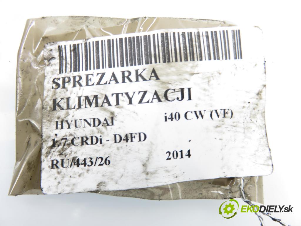 HYUNDAI i40 CW (VF) KOMBI 2014 100,00 1.7 CRDi 136 - D4FD 1685,00 KOMPRESOR: klimatizácie 1B33E00700 (Kompresor klimatizácie)