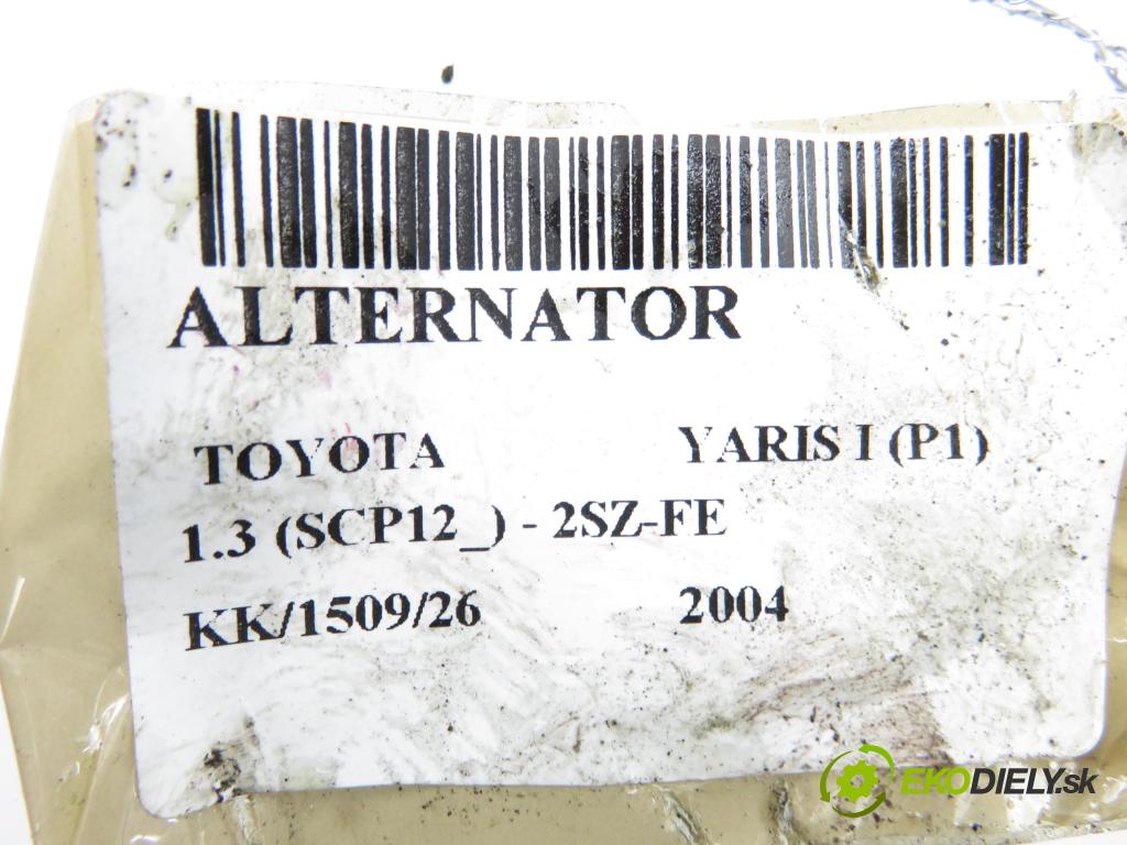 TOYOTA YARIS (_P1_) HB 2004 64,00 1.3 VVTi 87 - 2SZ-FE 1298,00 Alternátor A6013 (Alternátor)