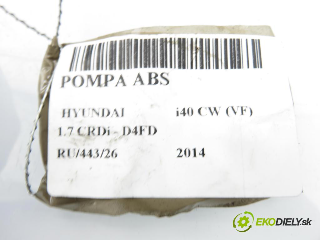 HYUNDAI i40 CW (VF) KOMBI 2014 100,00 1.7 CRDi 136 - D4FD 1685,00 Pumpa ABS 01115386AAA ; 589203Z570 (Pumpa ABS)