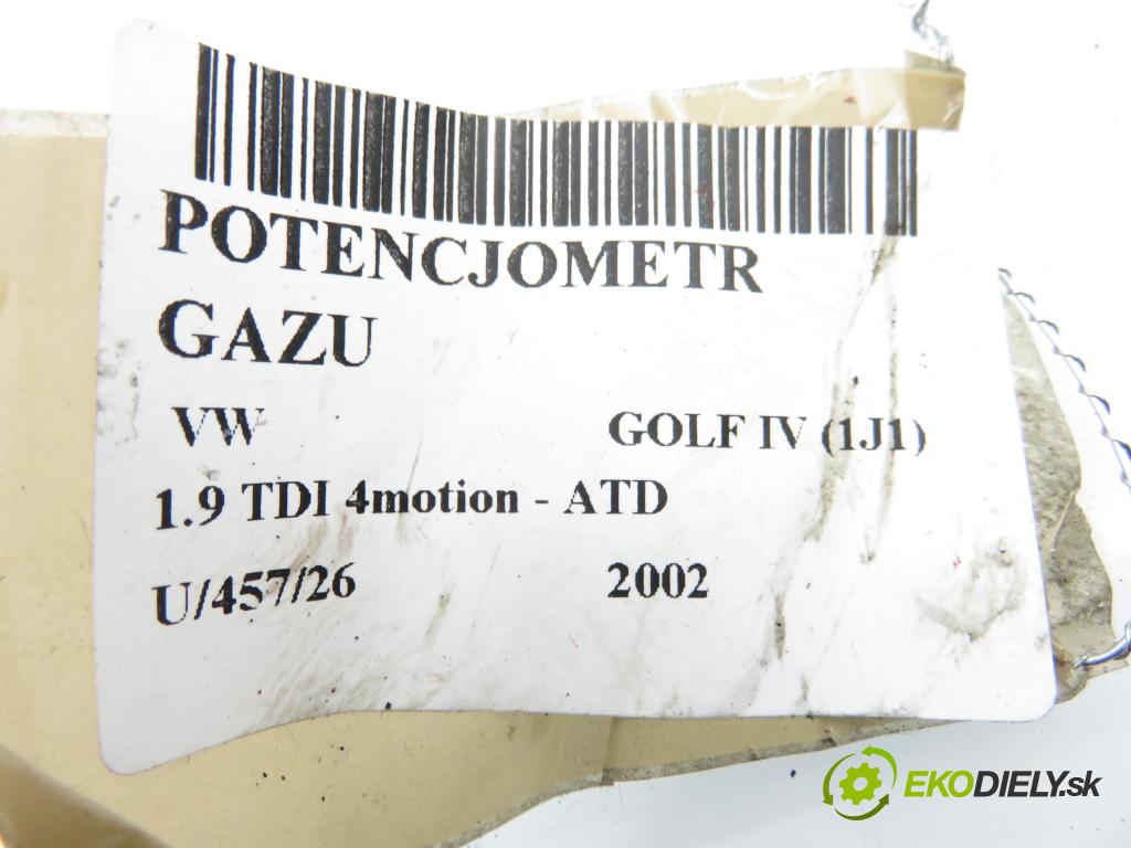 VW GOLF IV (1J1) HB 2002 74,00 1.9 TDI 4motion - ATD 1896,00 Potenciometer plynu 1J1721503H (Potenciometer plynového pedálu)