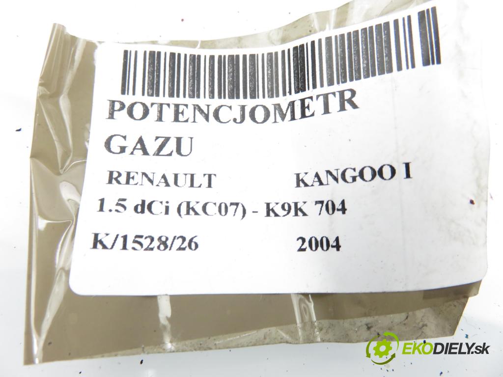 RENAULT KANGOO (KC0/1_) FURGON 2004 48,00 1.5 dCi 70 - K9K 704 1461,00 Potenciometer plynu 8200089851 ; 6PV00811924 (Potenciometer plynového pedálu)