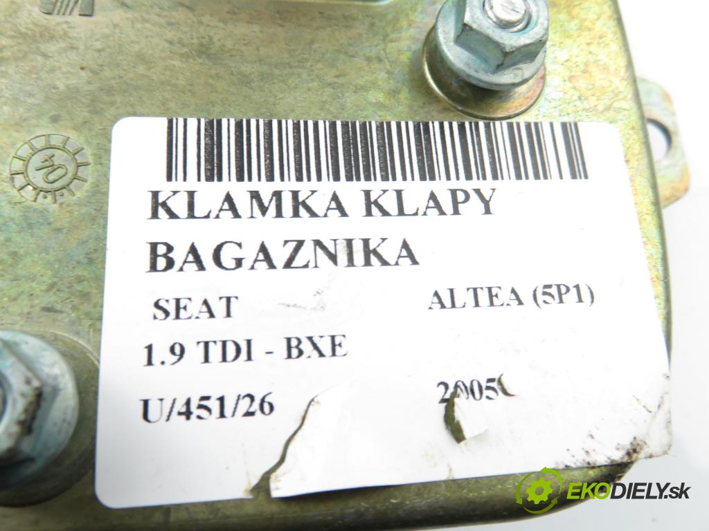 SEAT ALTEA (5P1) HB 2005 77,00 1.9 TDI PD 105 - BXE 1896,00 klika dveří kufr 5P0827565C