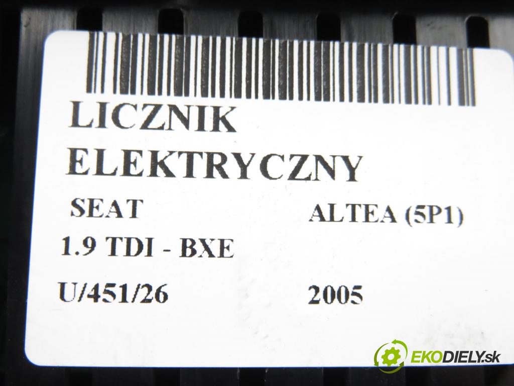 SEAT ALTEA (5P1) HB 2005 77,00 1.9 TDI PD 105 - BXE 1896,00 Prístrojovka elektrický 5P0920822G