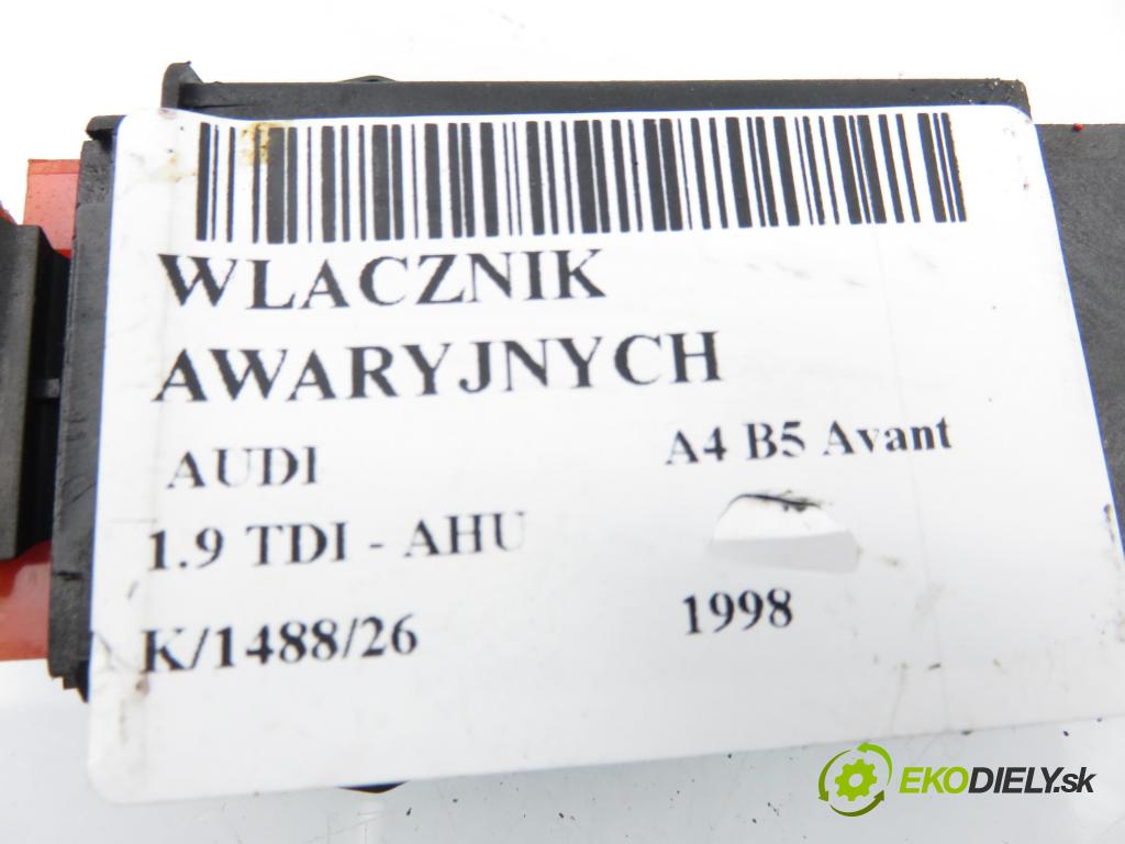 AUDI A4 Avant (8D5, B5) KOMBI 1998 66,00 1.9 TDI - AHU 1896,00 prepínač výstražných (núdzových) 8D0941509H