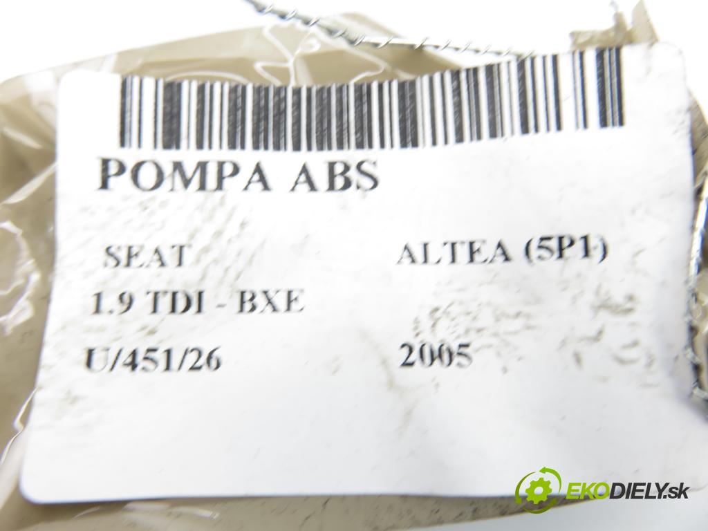 SEAT ALTEA (5P1) HB 2005 77,00 1.9 TDI PD 105 - BXE 1896,00 Pumpa ABS 1K0907379K ; 10096003483 ; 1K0614517H (Pumpa ABS)