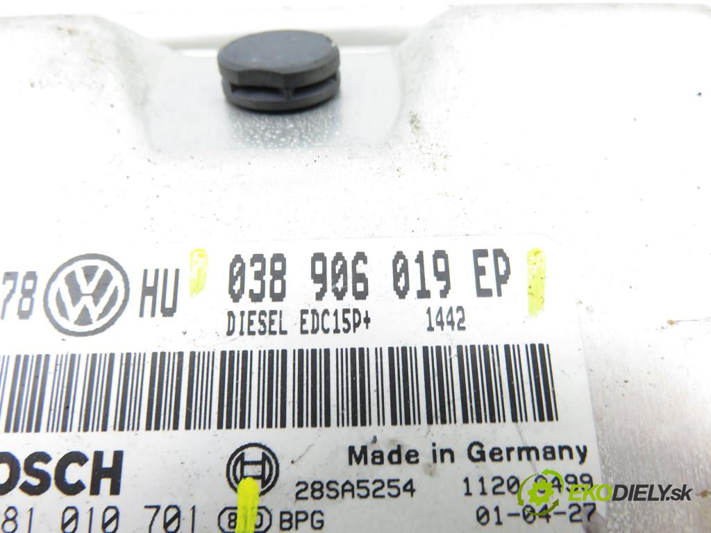 VW PASSAT B5.5 (3B3) SEDAN 2001 96,00 1.9 TDI - AVF 1896,00 Riadiaca jednotka Motor 038906019EP ; 0281010701