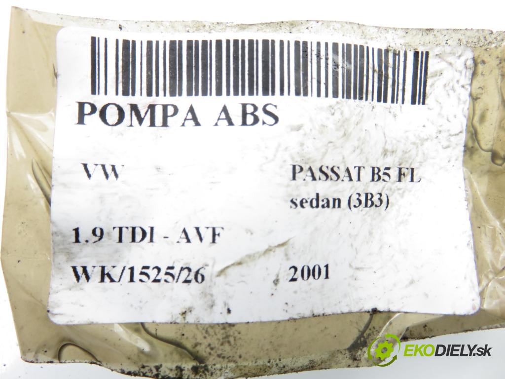 VW PASSAT B5.5 (3B3) SEDAN 2001 96,00 1.9 TDI PD 130 - AVF 1896,00 Pumpa ABS 0265950055 ; 0265225124 (Pumpa ABS)