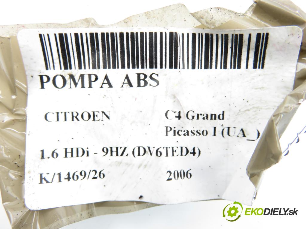 CITROEN C4 Grand Picasso I (UA_) MINIVAN 2006 80,00 1.6 HDi - 9HZ (DV6TED4) 1560,00 Pumpa ABS 9661963780 ; 0265950464 (Pumpa ABS)