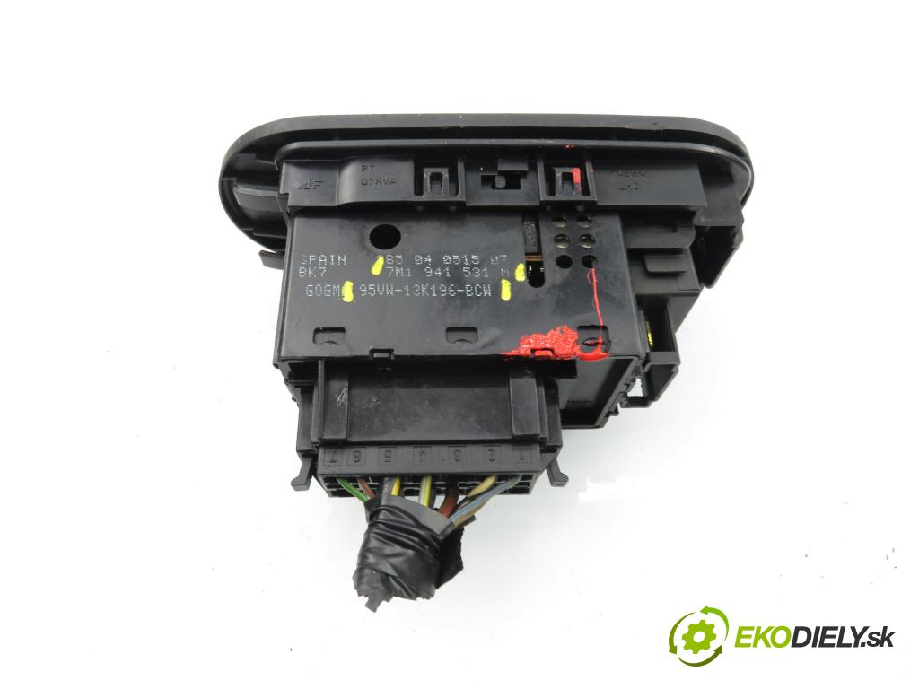 VW SHARAN (7M8, 7M9, 7M6) MINIVAN 1999 81,00 1.9 TDI - AFN 1896,00 přepínač světla 7M1941531M ; 95VW13K196BCW