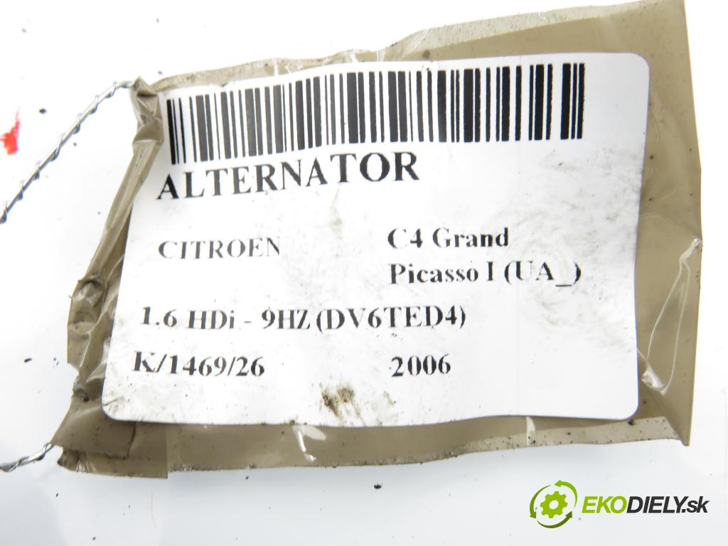 CITROEN C4 Grand Picasso I (UA_) MINIVAN 2006 80,00 1.6 HDi - 9HZ (DV6TED4) 1560,00 Alternátor 9646321780 (Alternátor)