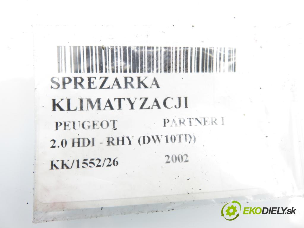 PEUGEOT PARTNER Combispace (5F) KOMBIVAN 2002 66,00 2.0 HDI - RHY (DW10TD) 1997,00 KOMPRESOR: klimatizácie  (Kompresor klimatizácie)