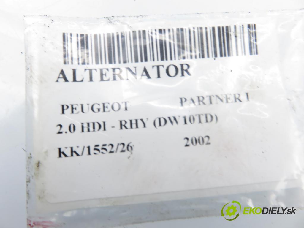 PEUGEOT PARTNER Combispace (5F) KOMBIVAN 2002 66,00 2.0 HDI - RHY (DW10TD) 1997,00 Alternátor 9635342080 (Alternátor)