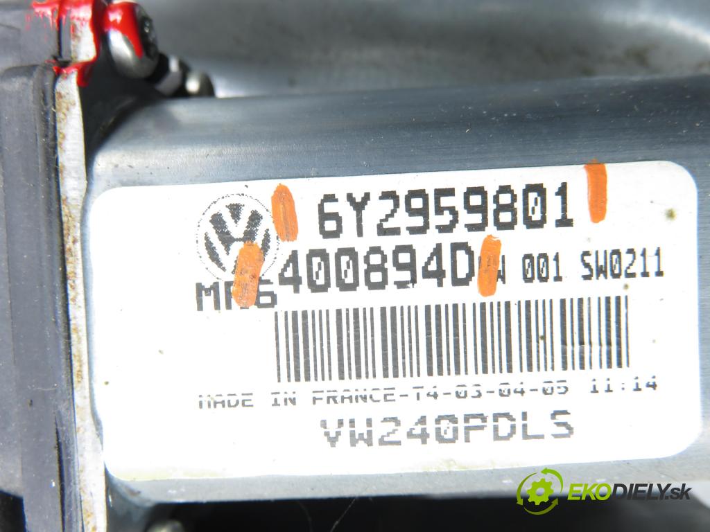 VW POLO (9N_) HB 2005 51,00 1.4 TDI - BNM 1422,00 Mechanizmus okien 3D 6Y2959801 ; 400894D