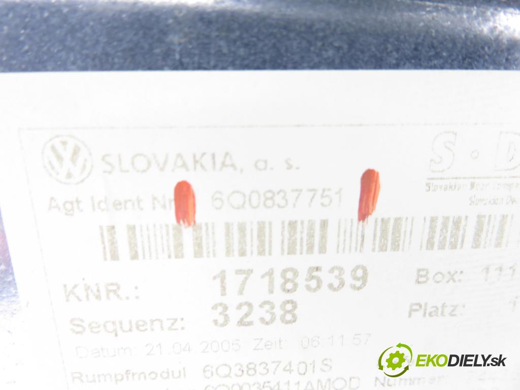 VW POLO (9N_) HB 2005 51,00 1.4 TDI - BNM 1422,00 Mechanizmus okien 3D 6Y2959802 ; 400911D ; 6Q0837751