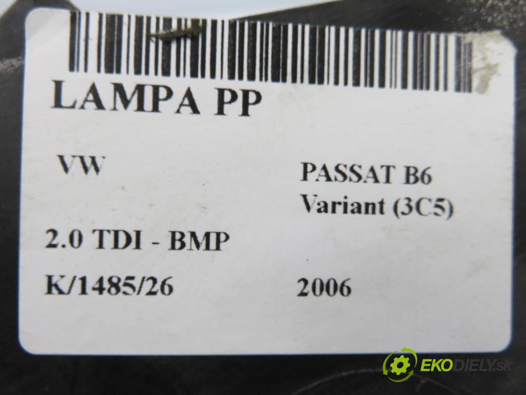 VW PASSAT B6 Variant (3C5) KOMBI 2006 103,00 2.0 TDI PD 8V 140 - BMP 1968,00 Svetlo PP 3C0941006S