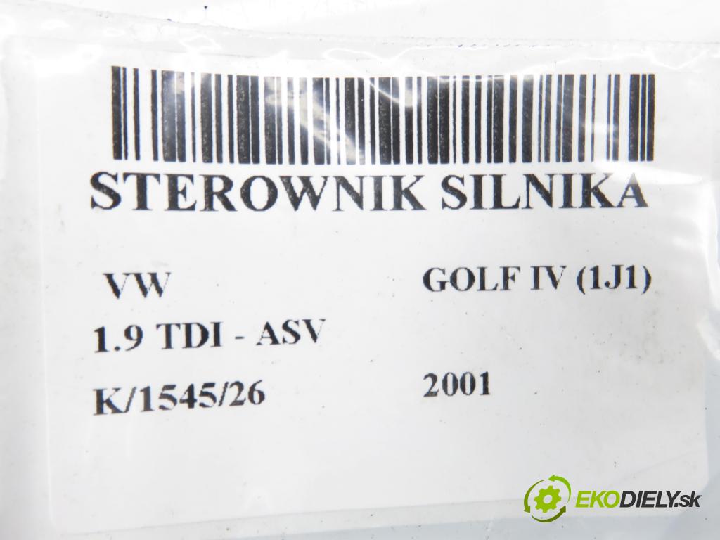 VW GOLF IV (1J1) HB 2001 81,00 1.9 TDI - ASV 1896,00 Riadiaca jednotka Motor 038906012AP ; 0281010126