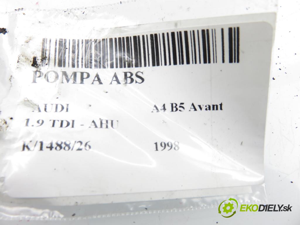 AUDI A4 Avant (8D5, B5) KOMBI 1998 66,00 1.9 TDI - AHU 1896,00 Pumpa ABS 0273004281 ; 0265216559 ; 8E0614111AB (Pumpa ABS)