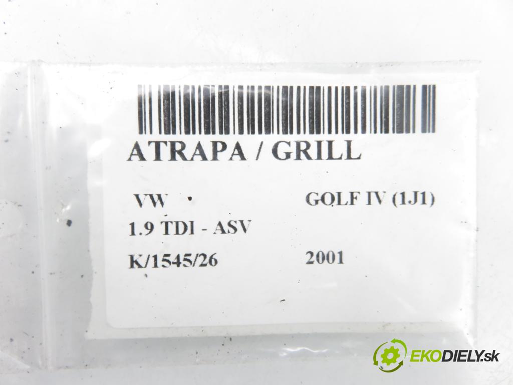 VW GOLF IV (1J1) HB 2001 81,00 1.9 TDI 110 - ASV 1896,00 Mriežka / maska 1J0853651H ; 1J0853655G