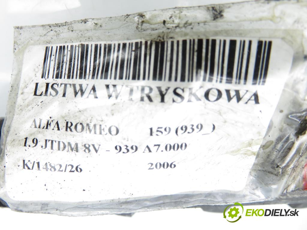 ALFA ROMEO 159 (939_) SEDAN 2006 85,00 1.9 JTDM 8V - 939 A7.000 1910,00 lišta vstřikovací 0445214056 ; 55200266 ; 0281002507 (Vstřikovací lišta)